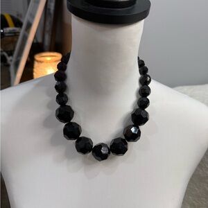 Elegant Black Beaded Necklace